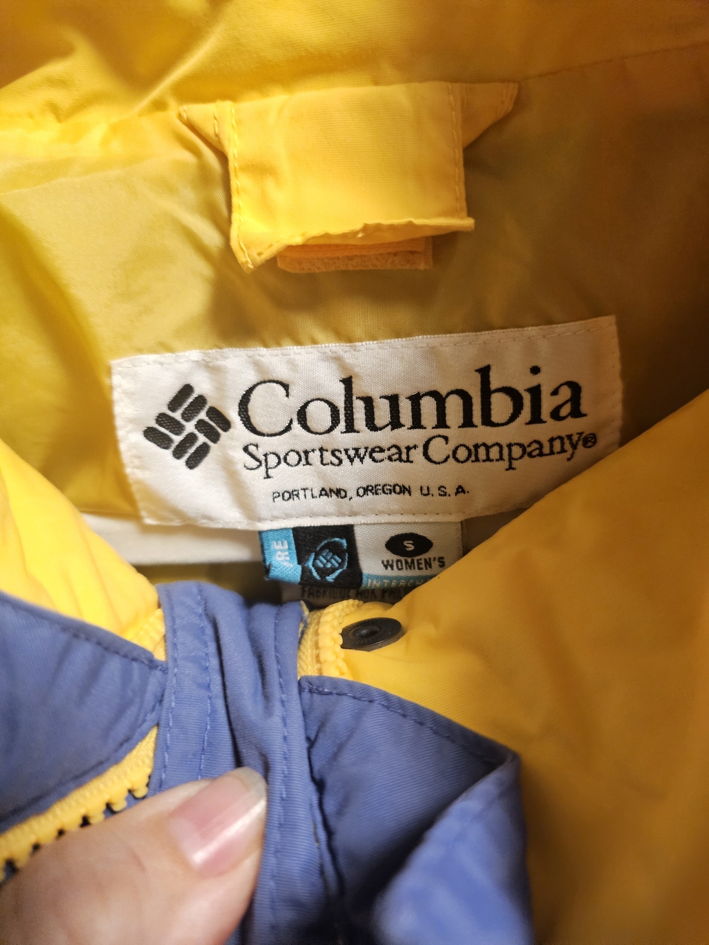 Columbia Women's Yellow and Blue Jacket Small